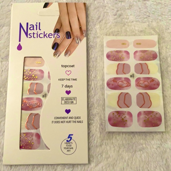 Other - 🆕NAIL STICKERS/WRAPS- Fuchsia, Pink, Peach, White